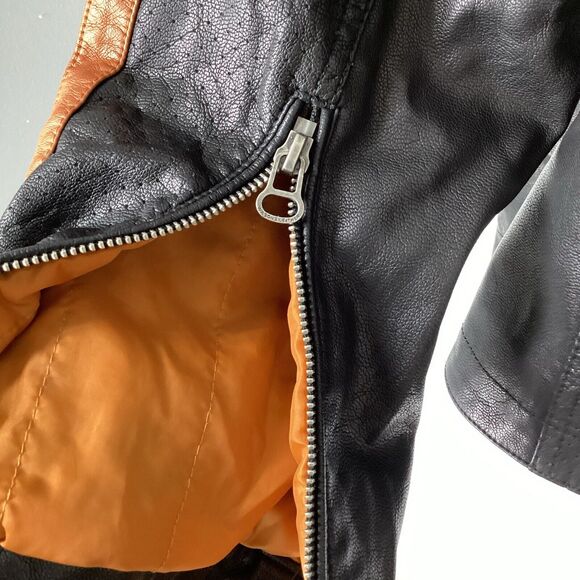 Y2K vintage WILSONS black MOTORCYCLE cafe racer XXL black jacket racing - Picture 11 of 11